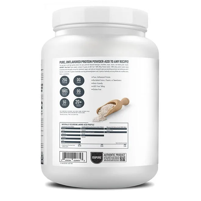 ISOPURE Whey Protein Isolate, Unflavored, 1.55 lbs. 4