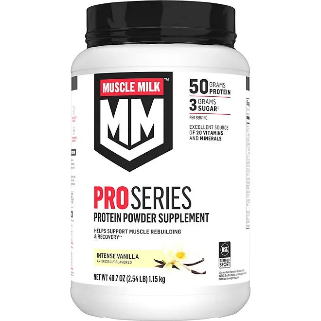 Muscle Milk Pro Series 50g Whey Protein Powder, Intense Vanilla 2.54 lbs. 2