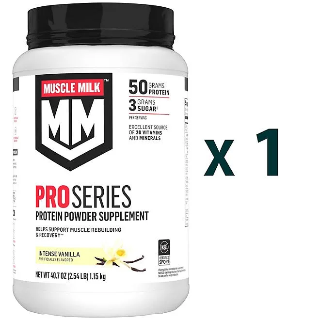 Muscle Milk Pro Series 50g Whey Protein Powder, Intense Vanilla 2.54 lbs. 4