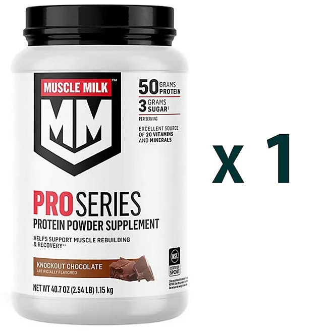 Muscle Milk Pro Series 50g Whey Protein Powder, Knockout Chocolate 2.54 lbs. 4