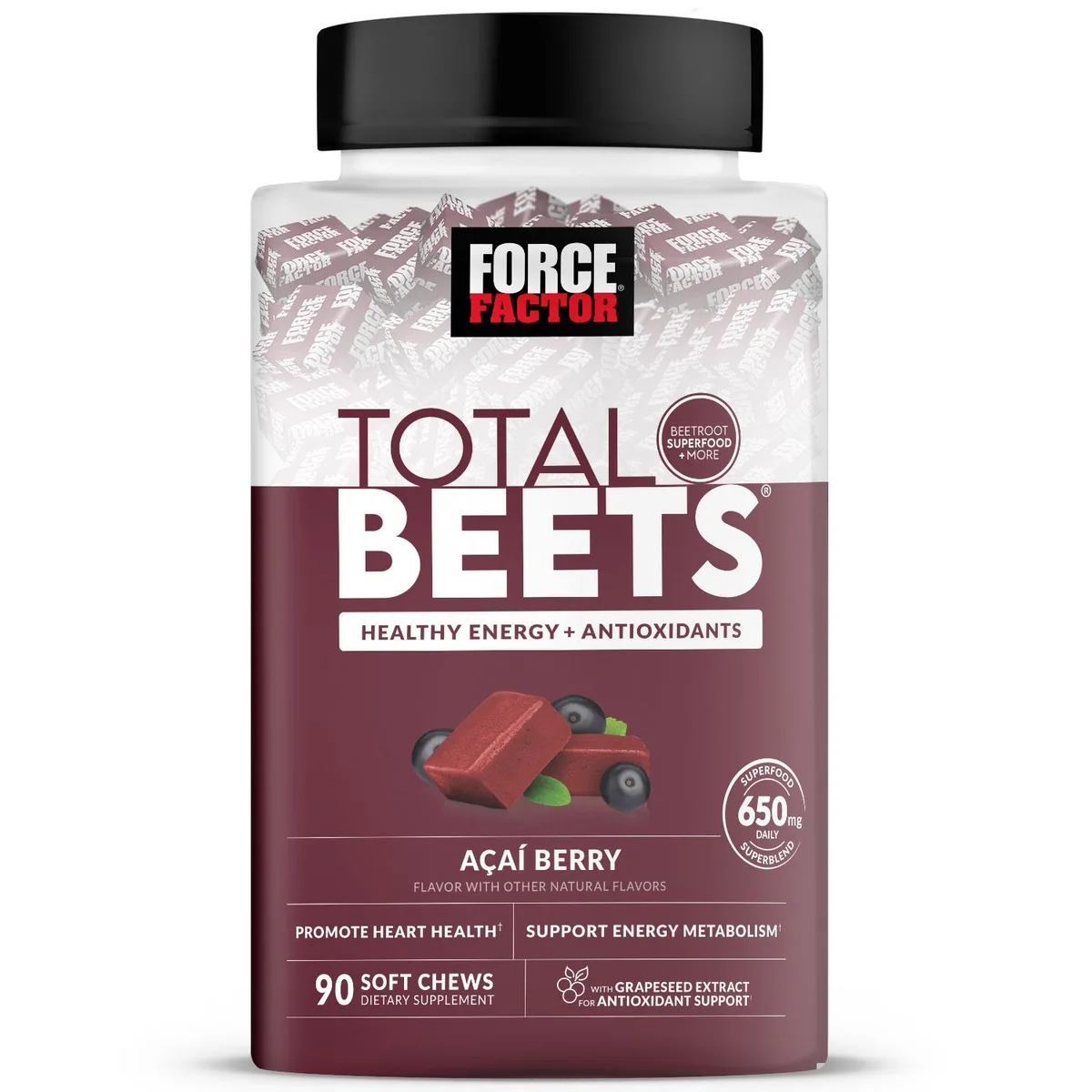 Force Factor Total Beets Soft Chews, A&ccedilai Berry, 90 ct.