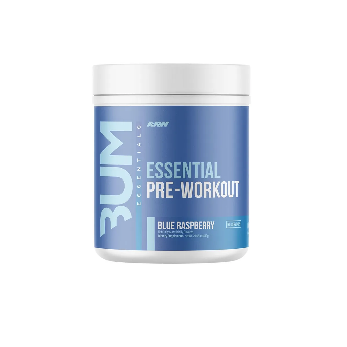 RAW Nutrition CBUM Essential Pre Workout Powder, Blue Raspberry, 1.78 lbs.