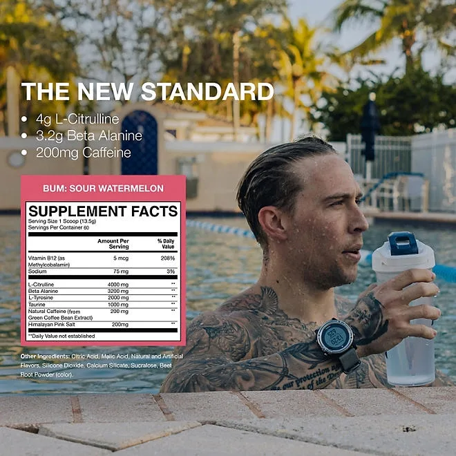 RAW Nutrition CBUM Essential Pre Workout Powder, Sour Watermelon 60 Servings 5