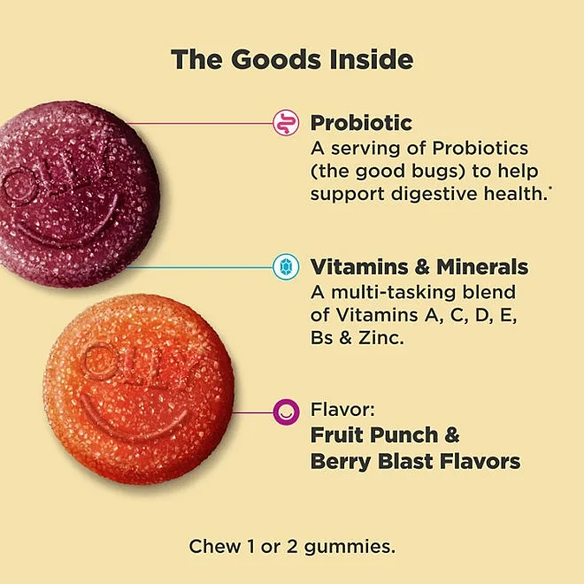 OLLY Kids Multivitamin + Probiotic Gummy, Berry, 160 ct. 3