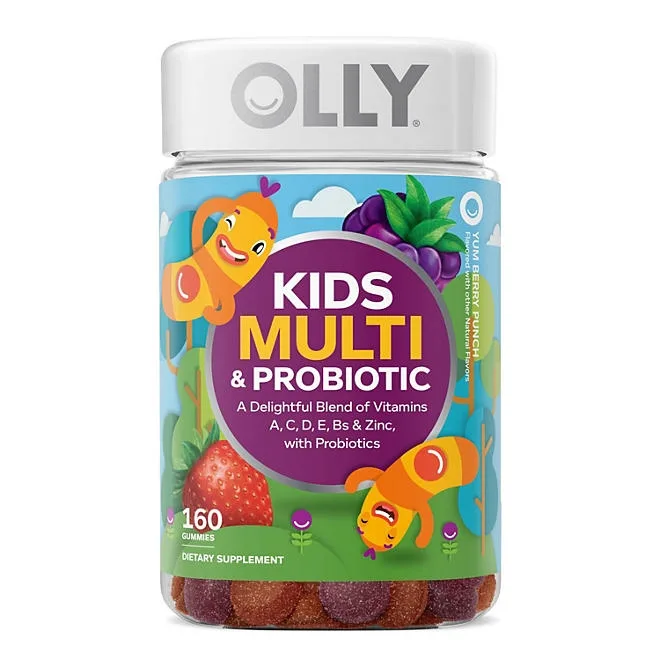 OLLY Kids Multivitamin + Probiotic Gummy, Berry, 160 ct. 2
