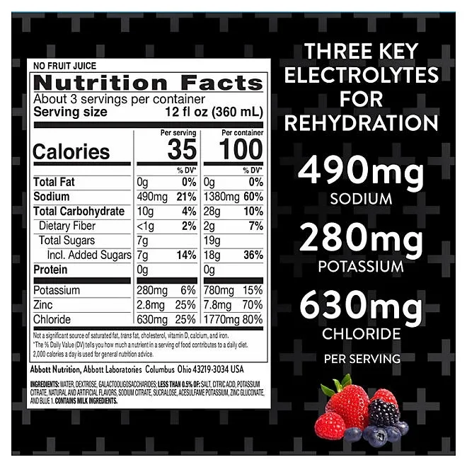 Pedialyte AdvancedCare Plus Electrolyte Solution Berry Frost, 33.8 fl. oz., 3 pk. 4
