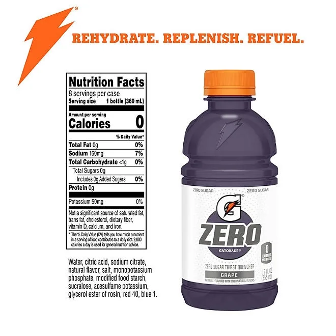Gatorade Zero Sugar Thirst Quencher, Variety Pack 12 fl. oz., 28 pk. 3