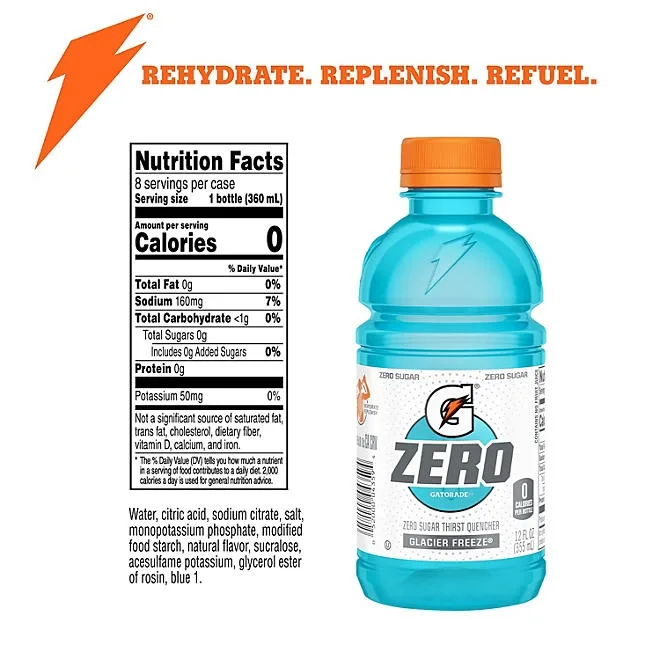 Gatorade Zero Sugar Thirst Quencher, Variety Pack 12 fl. oz., 28 pk. 5