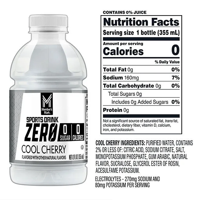 Member's Mark Sports Drink Zero 12 fl. oz., 24 pk. 4