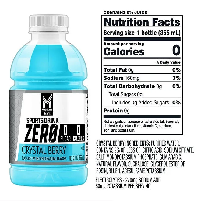 Member's Mark Sports Drink Zero 12 fl. oz., 24 pk. 5