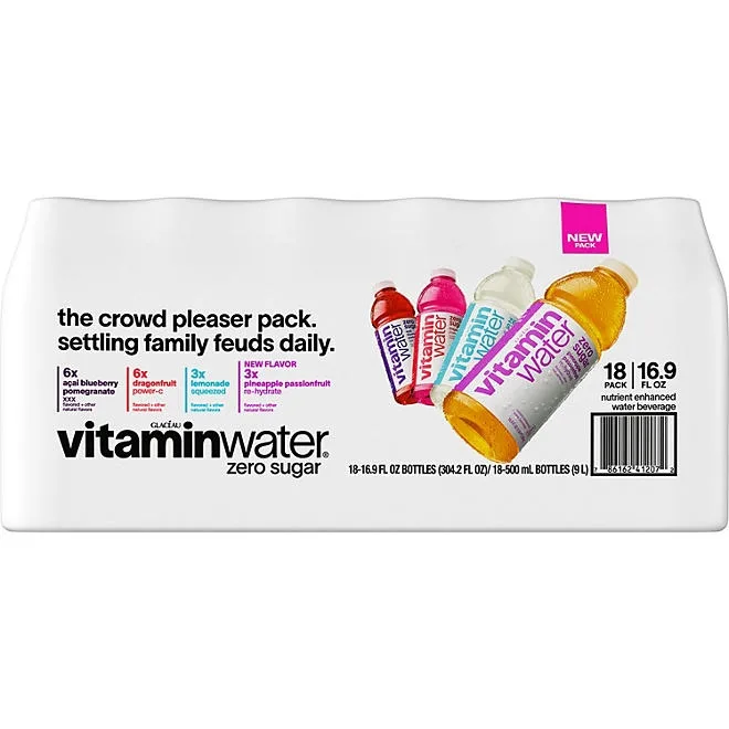 Glaceau Vitaminwater Zero Variety Pack Nutrient Enhanced Water 16.9 fl. oz., 18 pk. 2