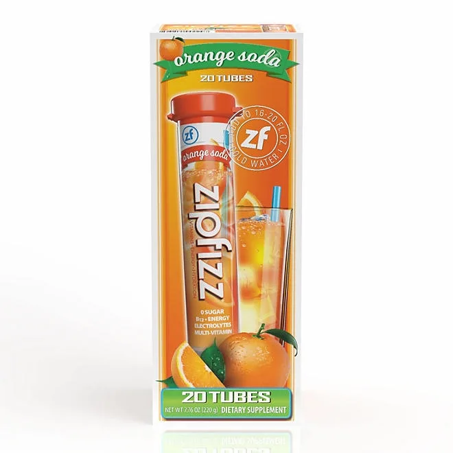 Zipfizz Energy Multi-Vitamin Hydration Drink Mix, Orange Soda, 20 ct. 2