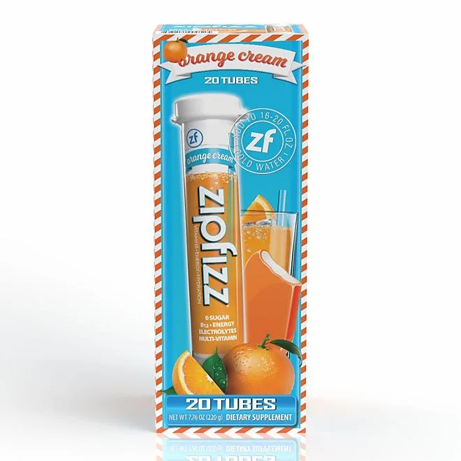Zipfizz Energy Multi-Vitamin Hydration Drink Mix, Orange Cream, 20 ct. 2