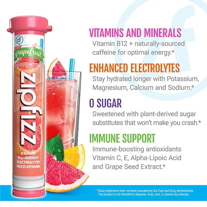 Zipfizz Energy Multi-Vitamin Hydration Drink Mix, Pink Grapefruit, 20 ct. 5