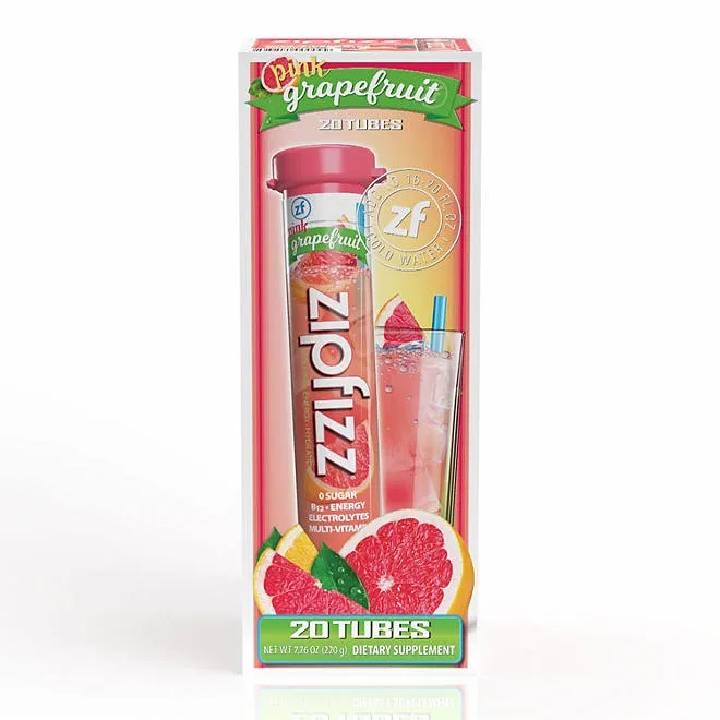 Zipfizz Energy Multi-Vitamin Hydration Drink Mix, Pink Grapefruit, 20 ct. 2