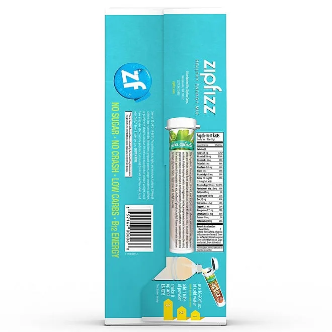 Zipfizz Energy Multi-Vitamin Hydration Drink Mix, Pina Colada, 20 ct. 3