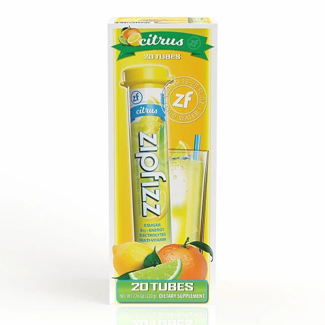 Zipfizz Energy Multi-Vitamin Hydration Drink Mix, Citrus, 20 ct. 2