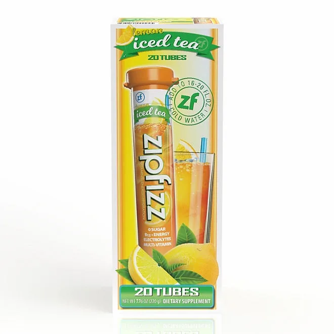Zipfizz Energy Multi-Vitamin Hydration Drink Mix, Lemon Iced Tea, 20 ct. 2