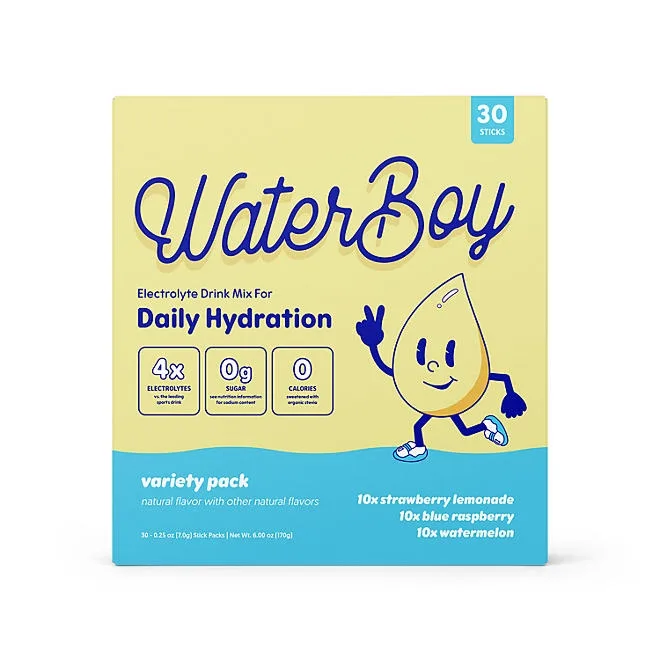 Waterboy Sugar Free Daily Hydration Electrolyte Drink Mix Variety Pack, 30 ct. 2