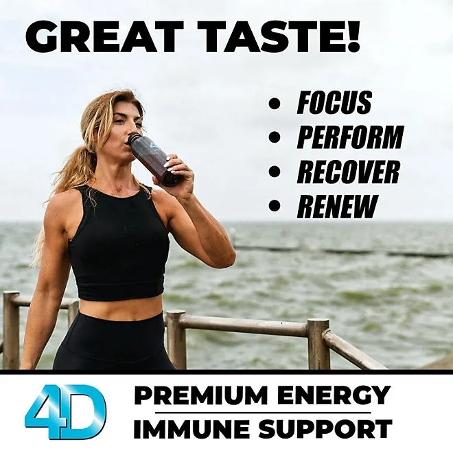 4D Clean Energy Premium Dietary Supplement, Tropical Fruit Punch, 25 ct. 4