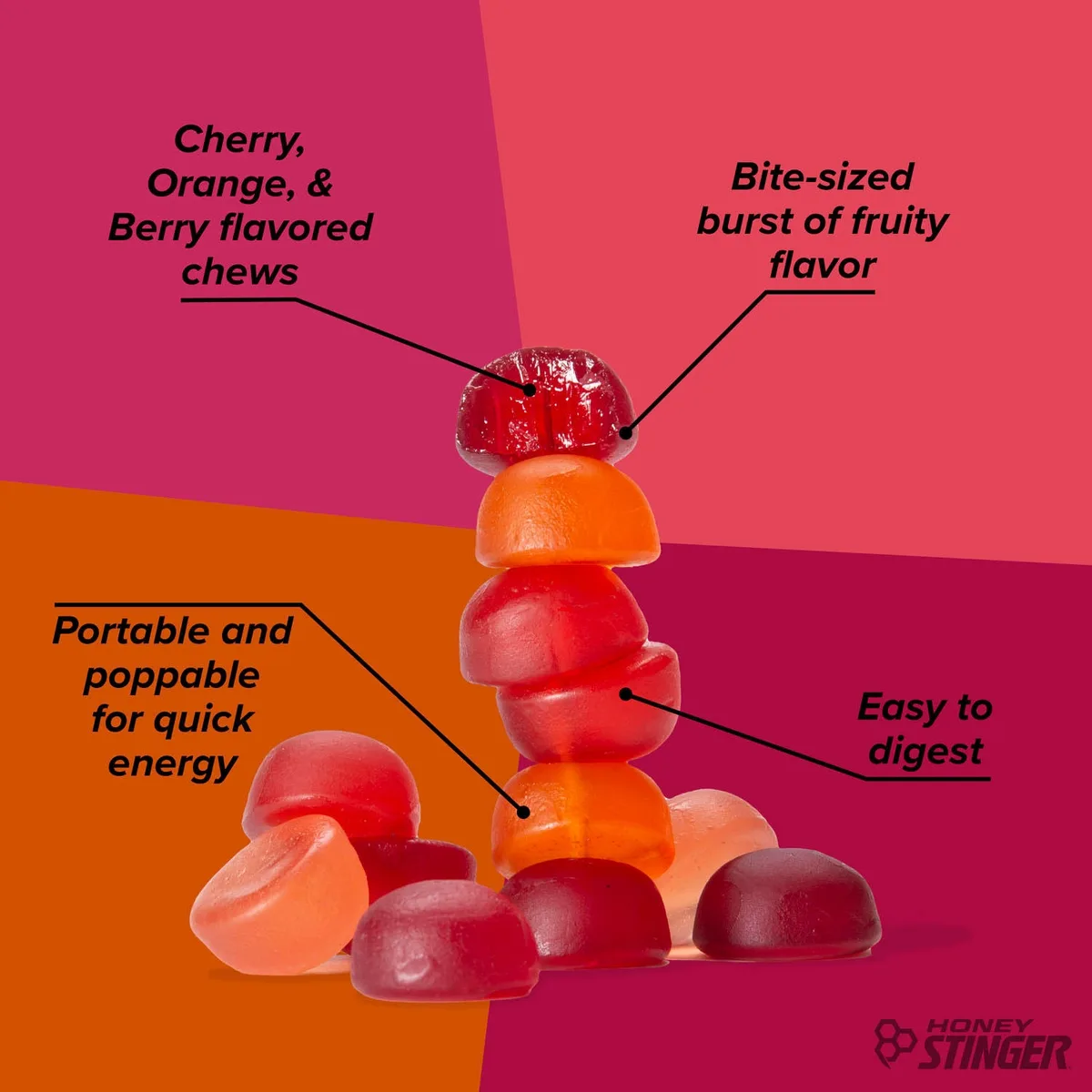Honey Stinger Energy Chews, Fruit Smoothie Flavor, 12 ct. 4