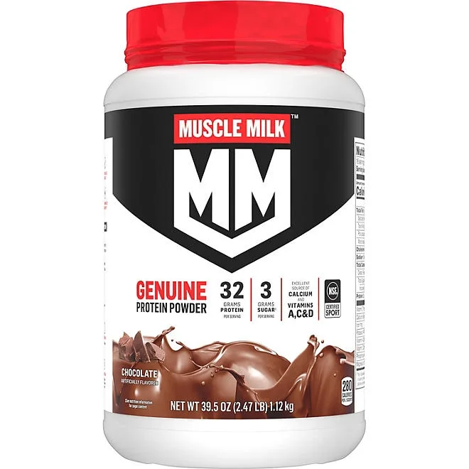 Muscle Milk Genuine 32g Whey Protein Powder, Chocolate 2.47 lbs. 2