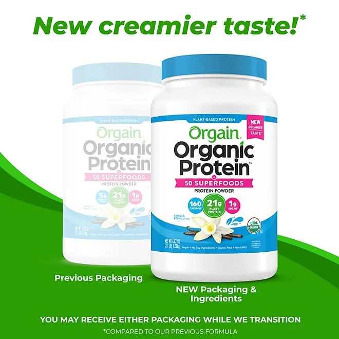 Orgain Organic 21g Plant-Based Protein Powder + Superfoods, Vanilla 2.7 lbs. 4
