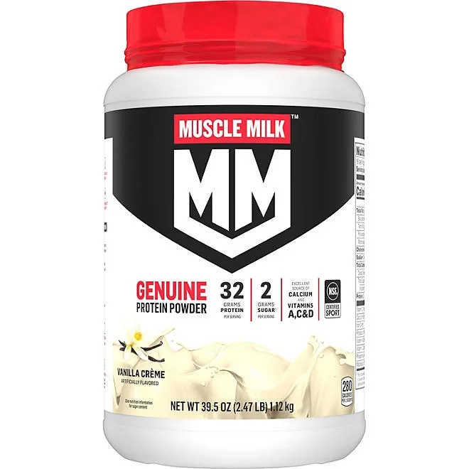 Muscle Milk Genuine 32g Whey Protein Powder, Vanilla Cream, 2.47 lbs. 2