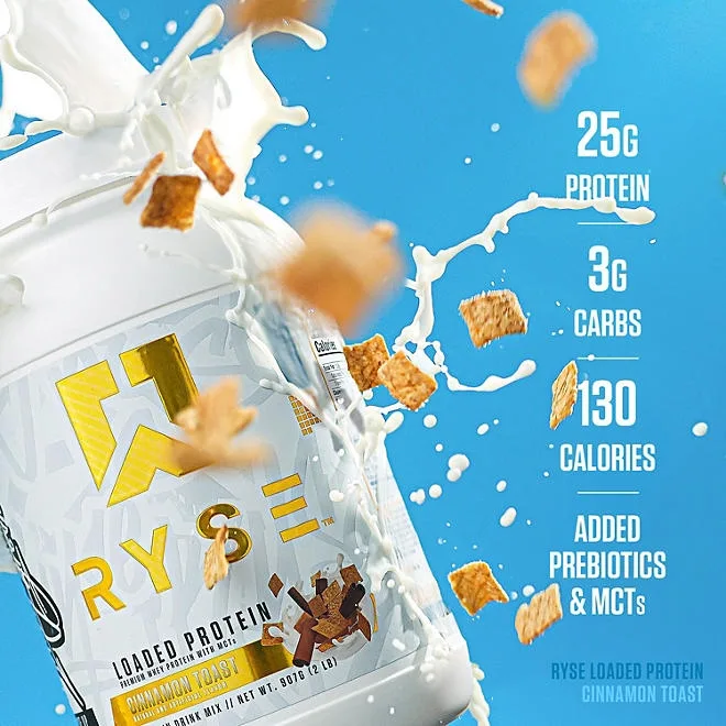 Ryse 25g Loaded Protein Powder, Cinnamon, 2 lbs. 5