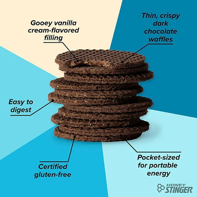 Honey Stinger Organic Gluten-Free Cookies and Cream Waffles (12 ct.) 5