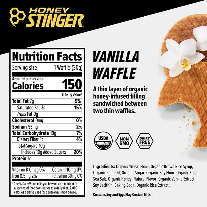 Honey Stinger Vanilla Waffle Organic Healthy Snack (12ct.) 3