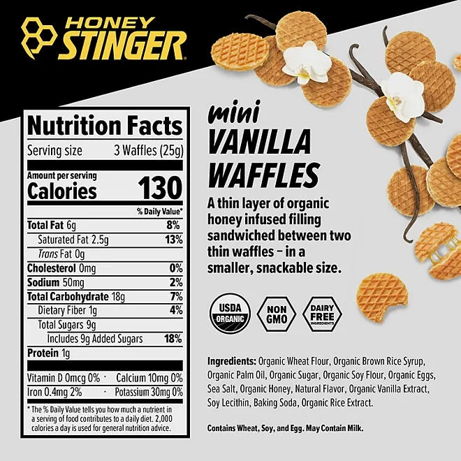 Honey Stinger Mini Waffles, Vanilla (5.3 oz.) 3