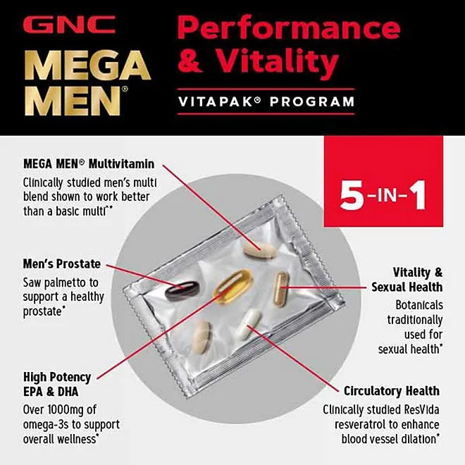 GNC Mega Men Performance and Vitality Vitapak Program, 30 ct. 3
