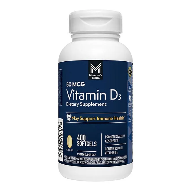 Member's Mark Vitamin D3, 50 mcg, 400 ct. 2