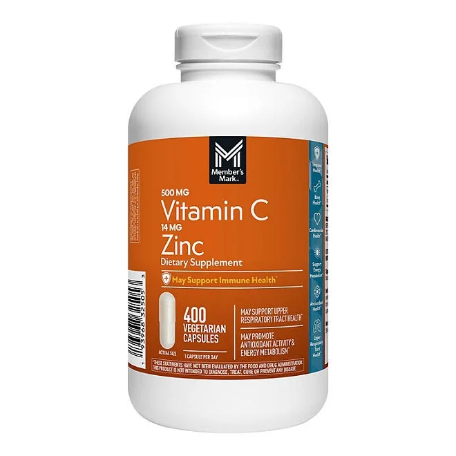 Member's Mark Vitamin C with Zinc Capsules, 400 ct. 2