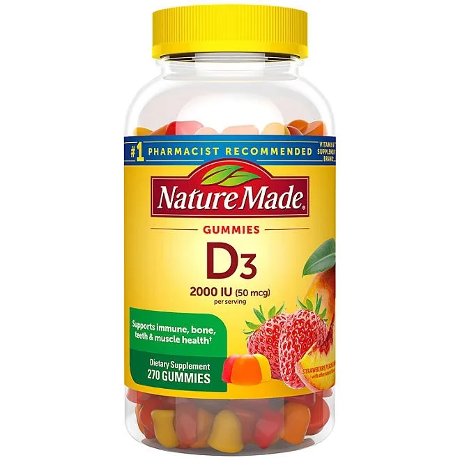 Nature Made Vitamin D3 2000 IU Gummies, 270 ct. 2