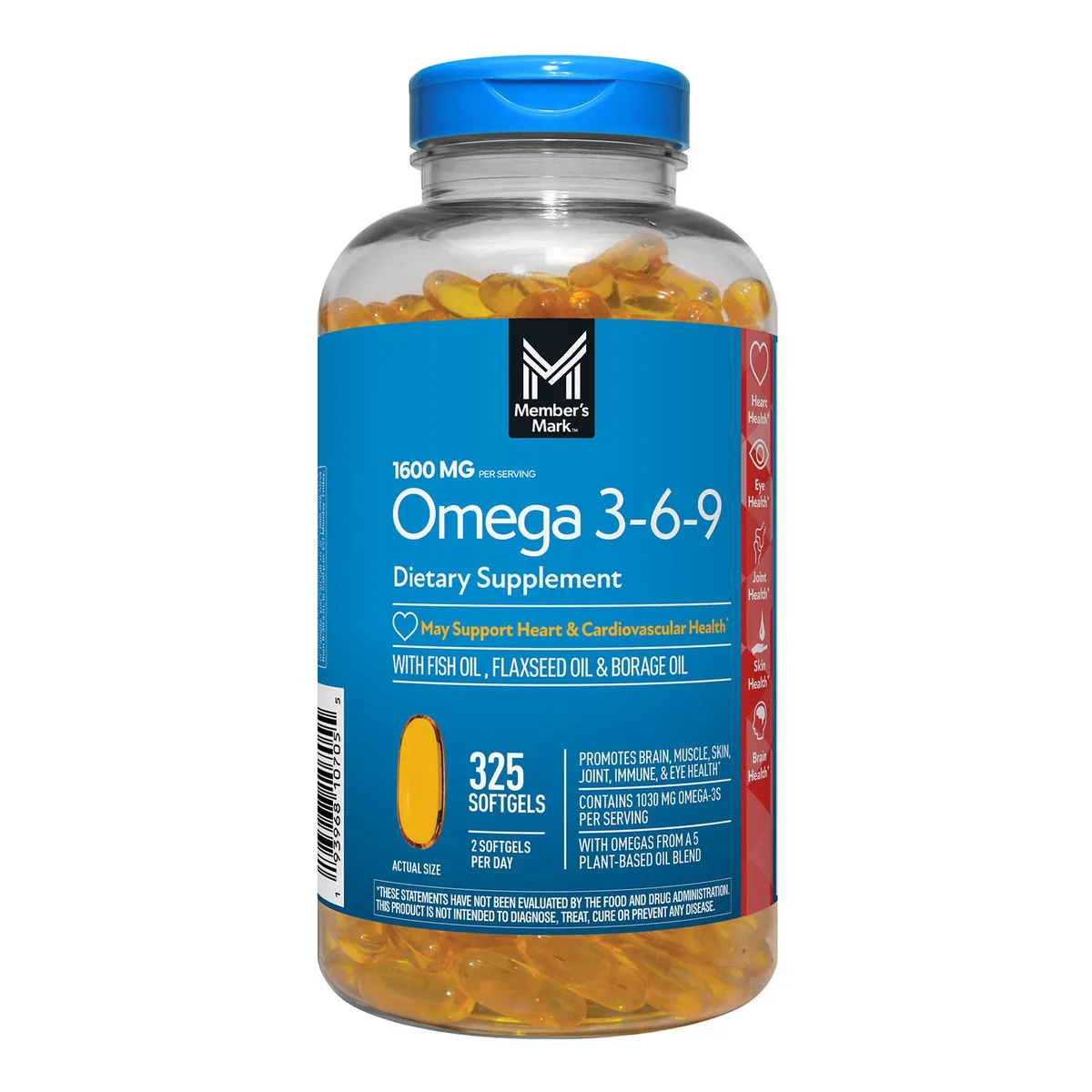Member&rsquos Mark Omega 3-6-9 Softgels, 325 ct.