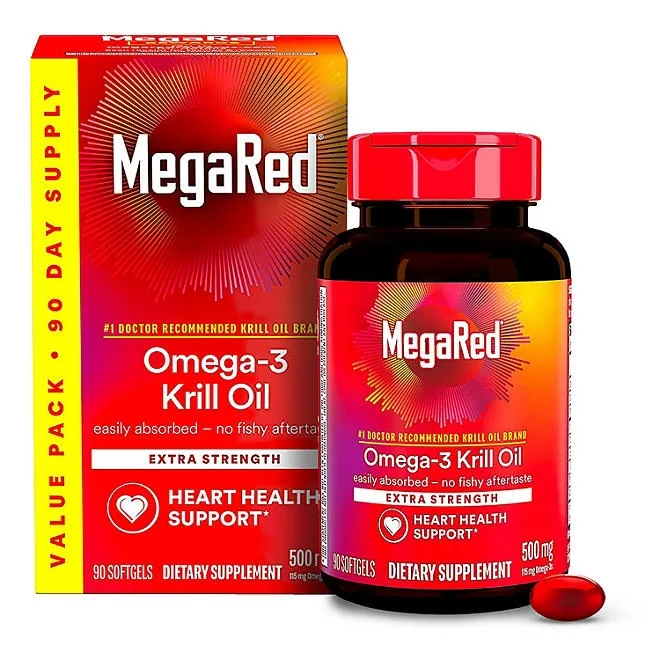 MegaRed Omega-3 Krill Oil Supplement Softgels, 500mg, 90 ct. 2
