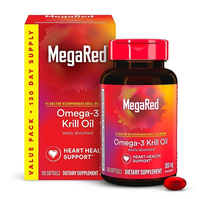 MegaRed Omega-3 Krill Oil Supplement Softgels, 350mg, 130 ct. 2