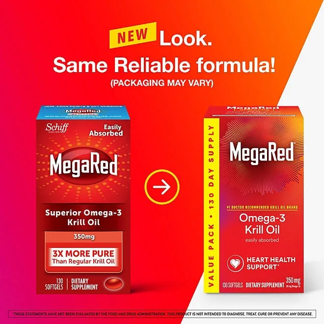 MegaRed Omega-3 Krill Oil Supplement Softgels, 350mg, 130 ct. 3