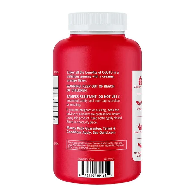 Qunol CoQ10 100 mg. Gummies, Creamy Orange 175 ct. 3