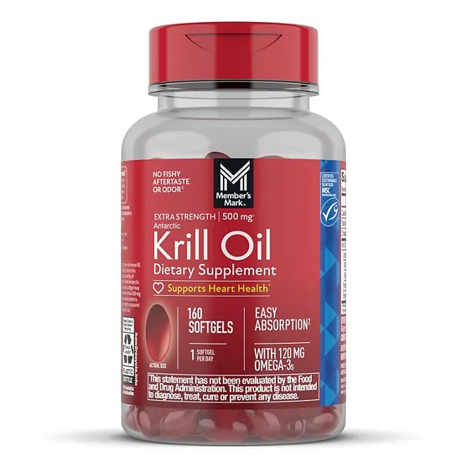 Member's Mark Extra Strength Antarctic Pure Omega-3 Krill Oil, 500 mg, 160 ct. 2