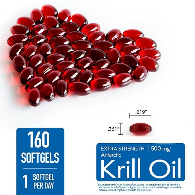 Member's Mark Extra Strength Antarctic Pure Omega-3 Krill Oil, 500 mg, 160 ct. 4