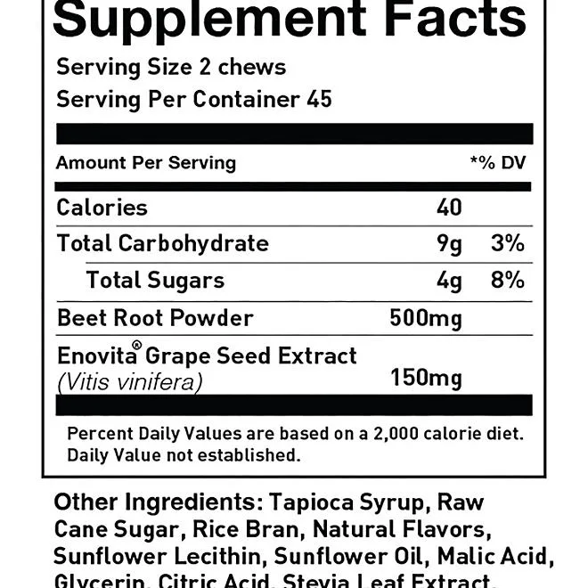 HumanN SuperBeets Heart Chews, Pomegranate Berry 90 ct. 3