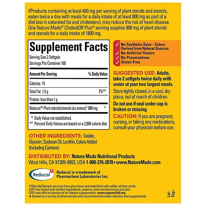 Nature Made CholestOff Plus Softgels, 210 ct. 3