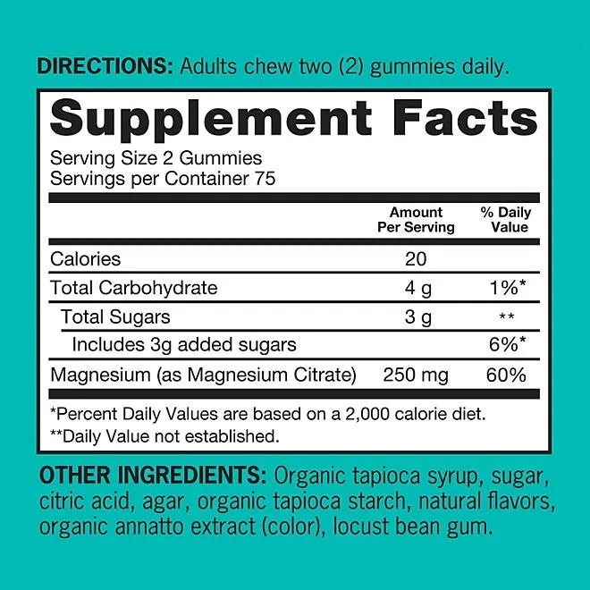 Qunol Extra Strength Magnesium Citrate High Absorption Gummies, 250 mg 150 ct. 5