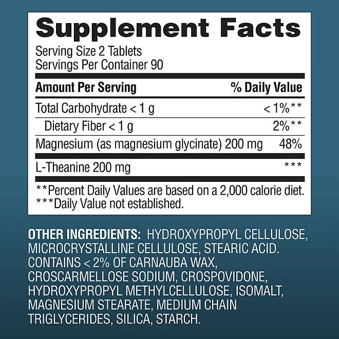 Member's Mark Magnesium Glycinate with L-Theanine Tablets, 180 ct. 3