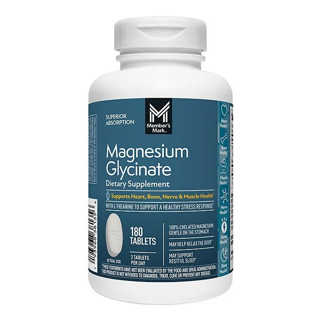 Member's Mark Magnesium Glycinate with L-Theanine Tablets, 180 ct. 2