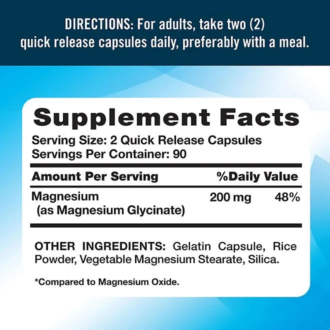 Nature's Truth Magnesium Glycinate Capsules, 200 mg, 180 ct. 3