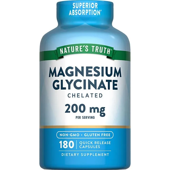 Nature's Truth Magnesium Glycinate Capsules, 200 mg, 180 ct. 2